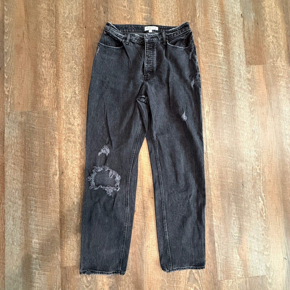 Abercrombie Curve Love High Rise The Dad Jean Black